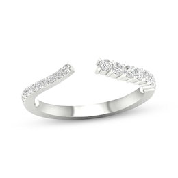Now + Forever Round-Cut Diamond Open-Shank Wedding Band 1/4 ct tw 14K White Gold