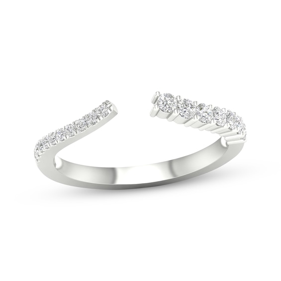 Now + Forever Round-Cut Diamond Open-Shank Wedding Band 1/4 ct tw 14K White Gold