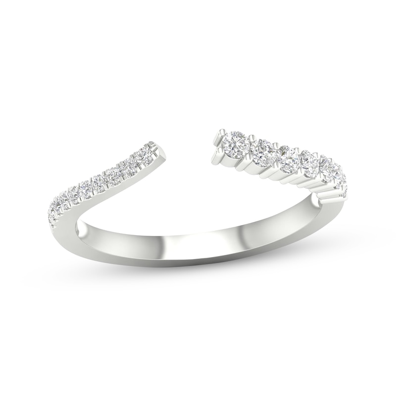 Main Image 1 of Now + Forever Round-Cut Diamond Open-Shank Wedding Band 1/4 ct tw 14K White Gold