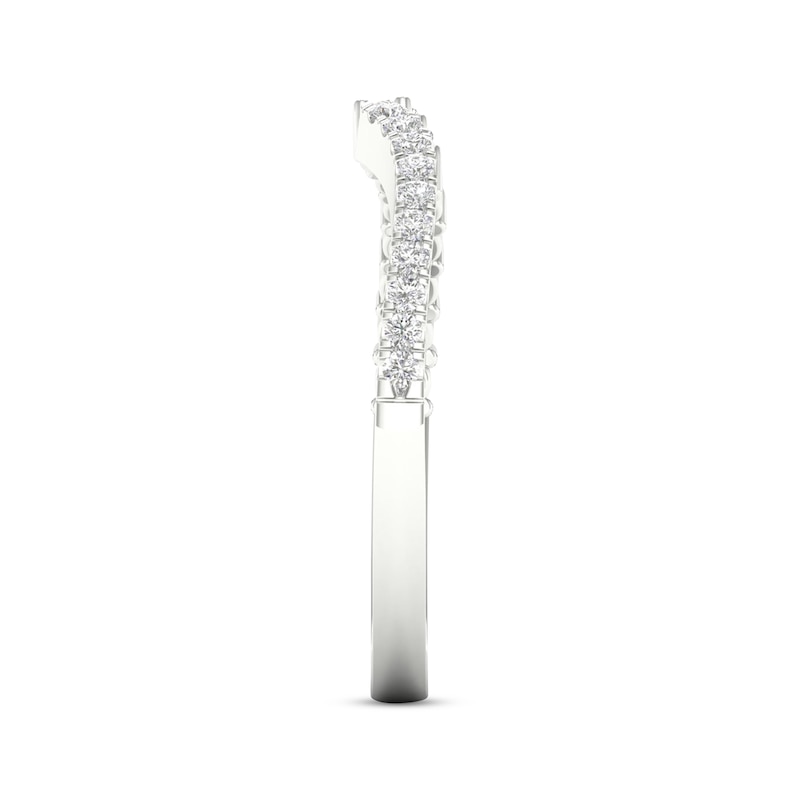 Main Image 2 of Now + Forever Round-Cut Diamond Open-Shank Wedding Band 1/4 ct tw 14K White Gold