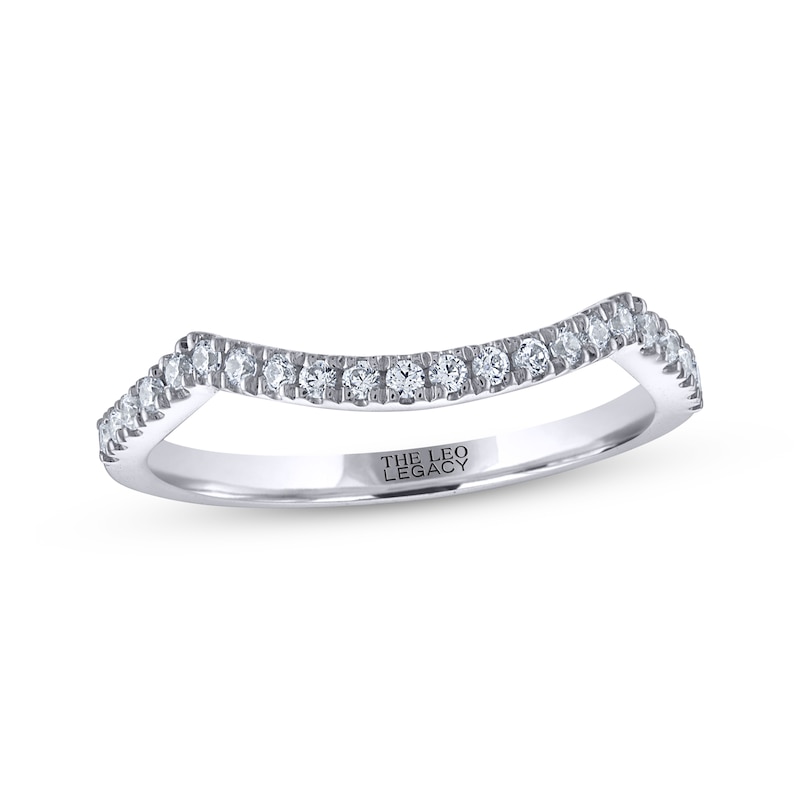 Main Image 1 of THE LEO Legacy Lab-Grown Diamond Contour Wedding Band 1/5 ct tw 14K White Gold
