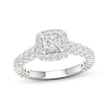 Thumbnail Image 1 of Now + Forever Princess & Round-Cut Engagement Ring 1-5/8 ct tw 14K White Gold