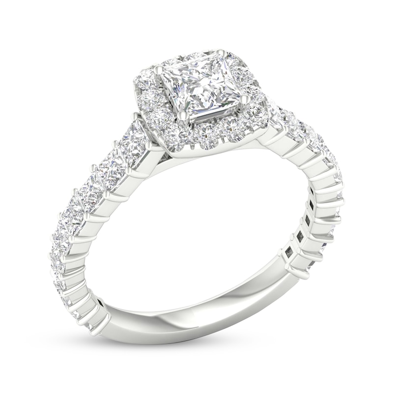 Main Image 2 of Now + Forever Princess & Round-Cut Engagement Ring 1-5/8 ct tw 14K White Gold