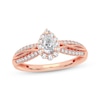 Thumbnail Image 1 of Now + Forever Pear-Shaped & Round-Cut Diamond Engagement Ring 3/8 ct tw 14K Rose Gold