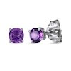 Thumbnail Image 2 of Round-Cut Amethyst & White Lab-Created Sapphire Stud & Hoop Earrings Gift Set Sterling Silver