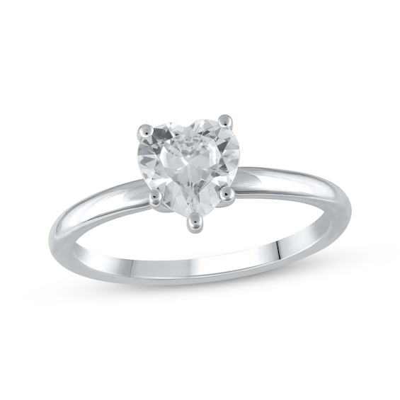 Lab-Created Diamonds by KAY Heart-Shaped Solitaire Ring 1 ct tw 14K White Gold (F/SI2)