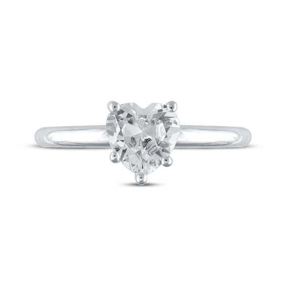 Thumbnail Image 3 of Lab-Grown Diamonds Heart-Shaped Solitaire Ring 1 ct tw 14K White Gold (F/SI2)