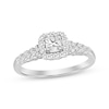 Thumbnail Image 1 of Now + Forever Princess-Cut Cushion Frame Engagement Ring 3/8 ct tw 10K White Gold