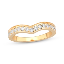 Diamond Contour Anniversary Band 3/8 ct tw 14K Yellow Gold