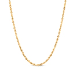 Glitter Rope Chain Necklace 3.8mm Solid 10K Yellow Gold 22"