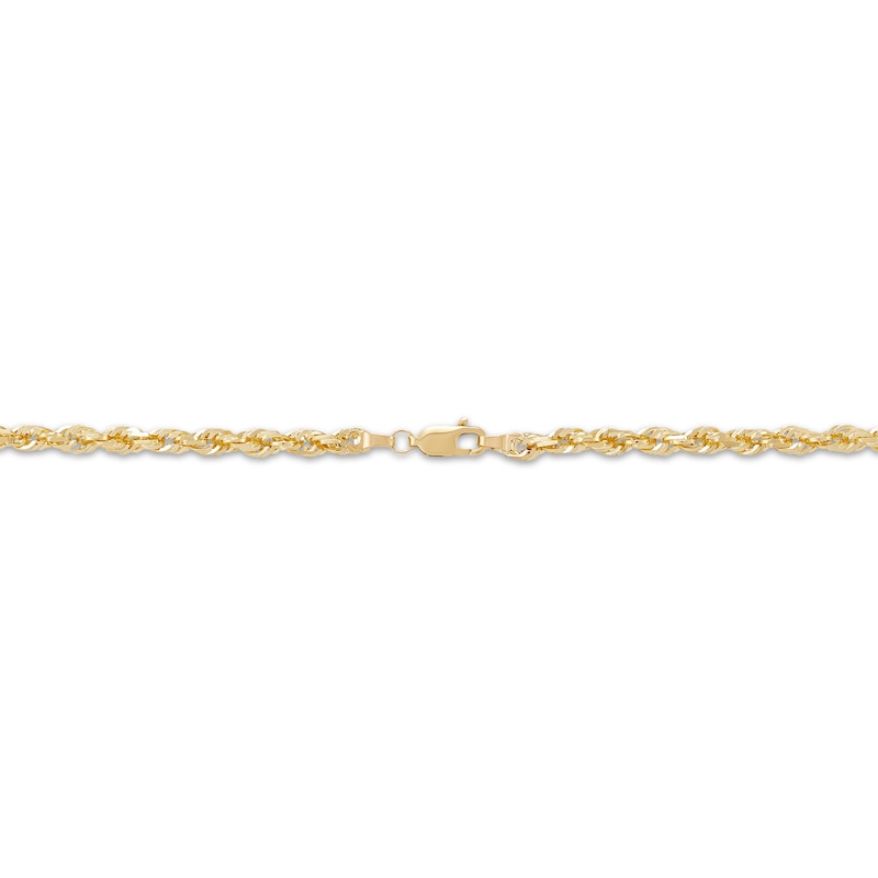 Main Image 2 of Glitter Rope Chain Necklace 3.8mm Solid 10K Yellow Gold 22&quot;