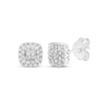 Thumbnail Image 0 of Princess-Cut Diamond Quad Cushion-Shaped Double Frame Stud Earrings 1/4 ct tw 10K White Gold