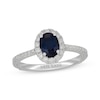 Thumbnail Image 4 of Neil Lane Oval-Cut Natural Blue Sapphire & Diamond Engagement Ring 1/2 ct tw 14K White Gold