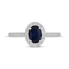 Thumbnail Image 2 of Neil Lane Oval-Cut Natural Blue Sapphire & Diamond Engagement Ring 1/2 ct tw 14K White Gold