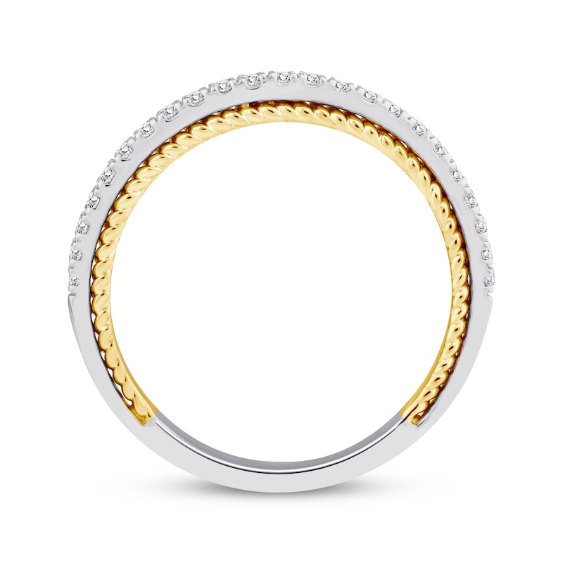 Main Image 3 of Threads of Love Lab-Grown Diamond Wedding Band 1/5 ct tw 14K Two-Tone Gold