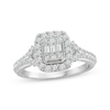 Thumbnail Image 1 of Now + Forever Multi-Diamond Center Elongated Cushion Frame Engagement Ring 5/8 ct tw 14K White Gold