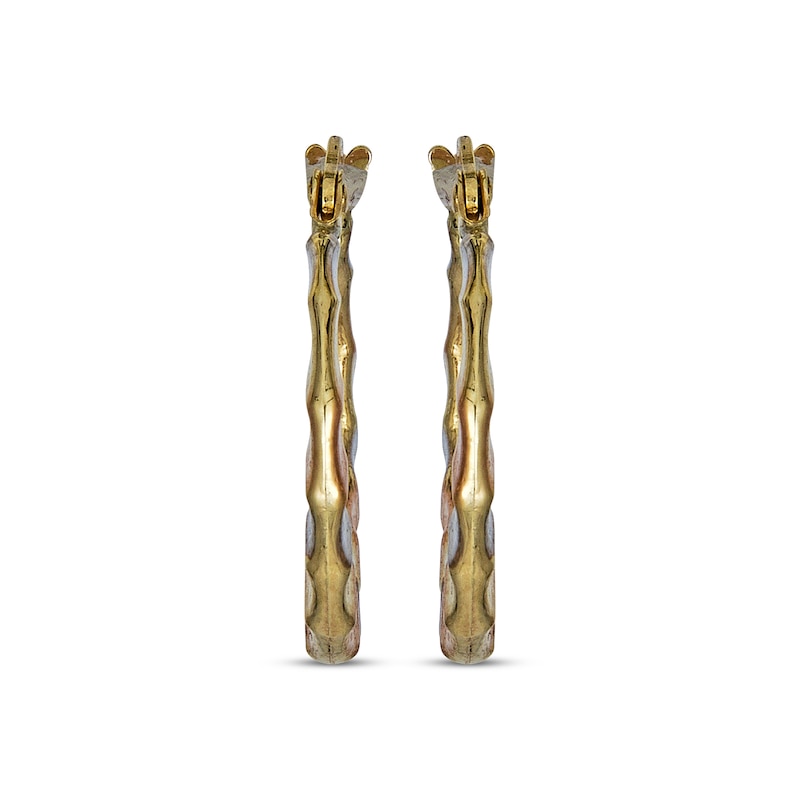 Main Image 2 of Hollow Hoop Earrings 14K Yellow Gold & 14K Rose & White Gold Plating
