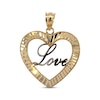 Thumbnail Image 1 of Diamond-Cut &quot;Love&quot; Heart Charm 14K Yellow Gold