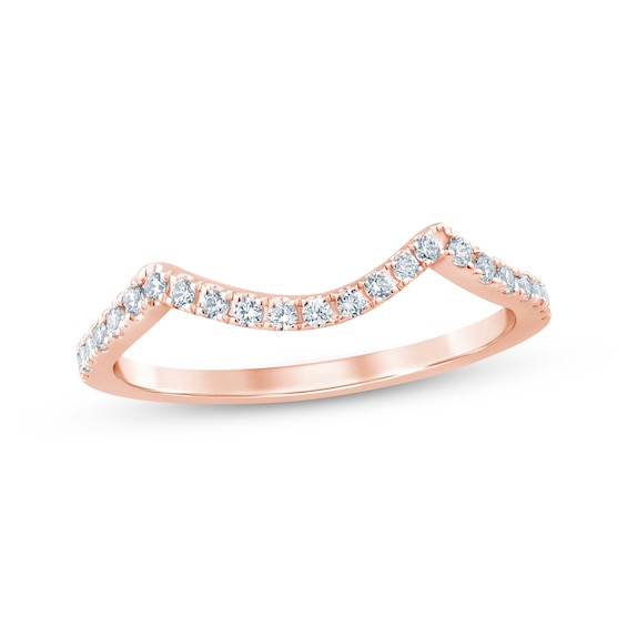 Round-Cut Diamond Wedding Band 1/5 ct tw 14K Rose Gold