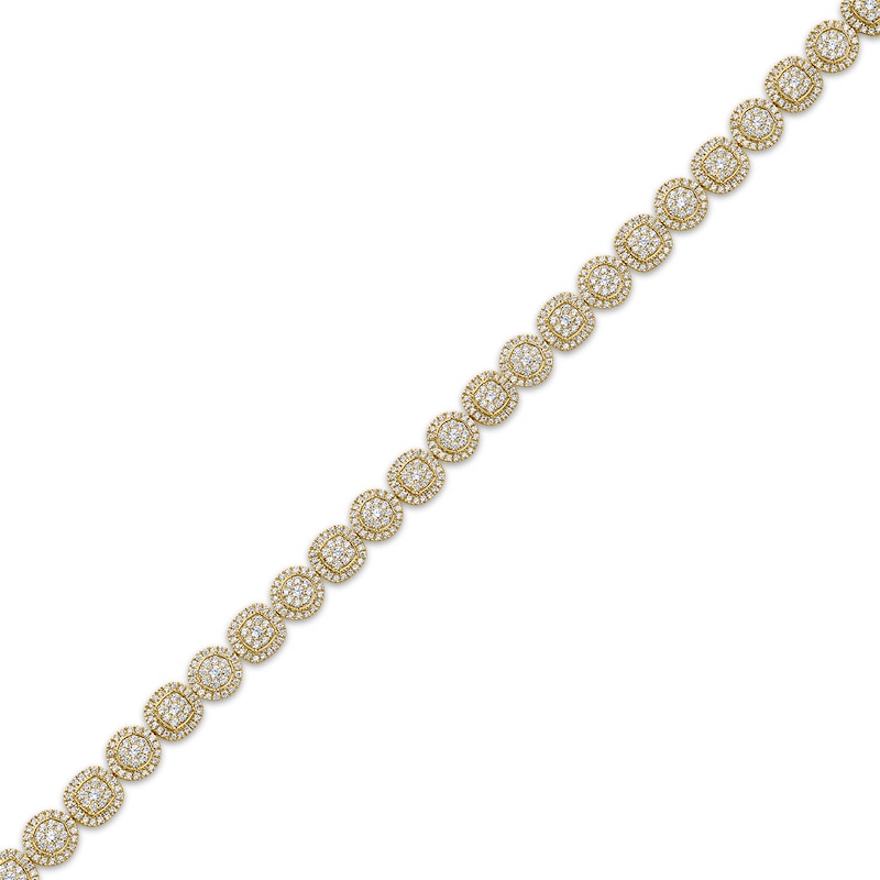 Main Image 2 of Diamond Circle & Cushion Link Bracelet 3 ct tw 10K Yellow Gold 7"