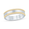 Thumbnail Image 1 of Monique Lhuillier Bliss Men's Diamond Accent Wedding Ring 18K Two-Tone Gold