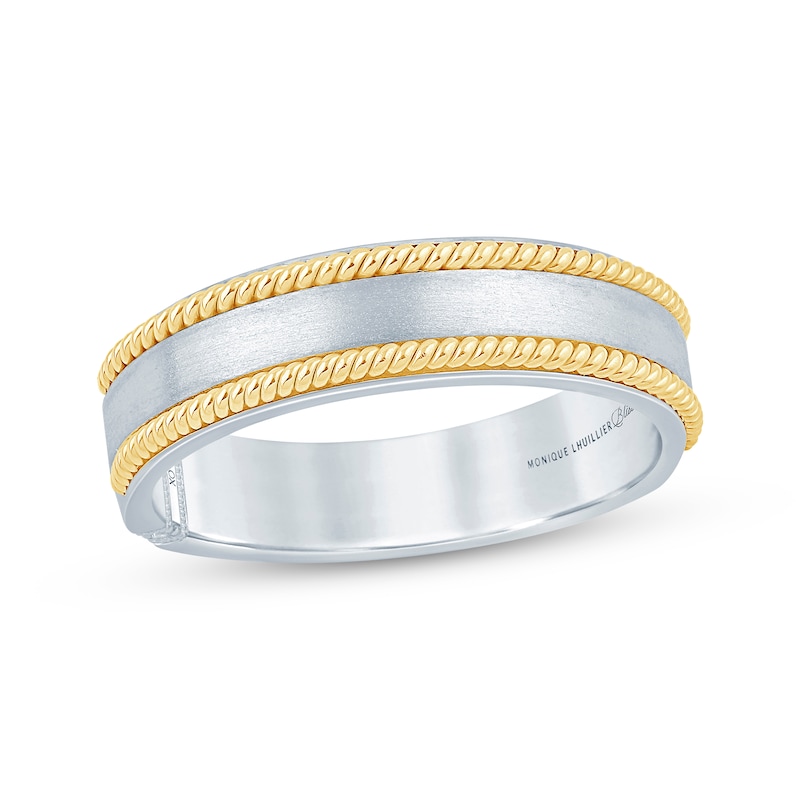 Main Image 1 of Monique Lhuillier Bliss Men's Diamond Accent Wedding Ring 18K Two-Tone Gold