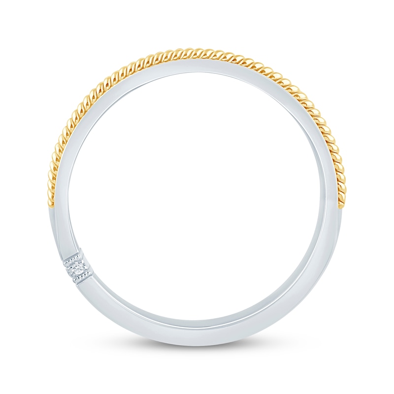 Main Image 3 of Monique Lhuillier Bliss Men's Diamond Accent Wedding Ring 18K Two-Tone Gold