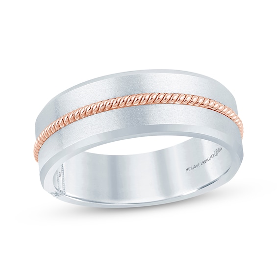 Monique Lhuillier Bliss Men's Diamond Accent Wedding Ring 18K Two-Tone Gold