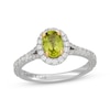 Thumbnail Image 4 of Neil Lane Oval-Cut Peridot & Diamond Halo Engagement Ring 1/2 ct tw 14K White Gold