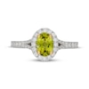 Thumbnail Image 6 of Neil Lane Oval-Cut Peridot & Diamond Halo Engagement Ring 1/2 ct tw 14K White Gold