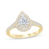Thumbnail Image 1 of Now + Forever Pear-Shaped Diamond Double Frame Engagement Ring 1 ct tw 14K Yellow Gold