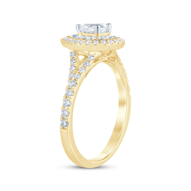 Main Image 2 of Now + Forever Pear-Shaped Diamond Double Frame Engagement Ring 1 ct tw 14K Yellow Gold
