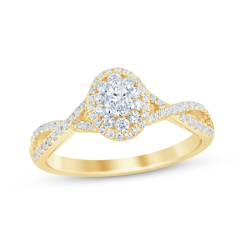Main Image 1 of Now + Forever Oval-Cut Diamond Engagement Ring 1/2 ct tw 14K Yellow Gold