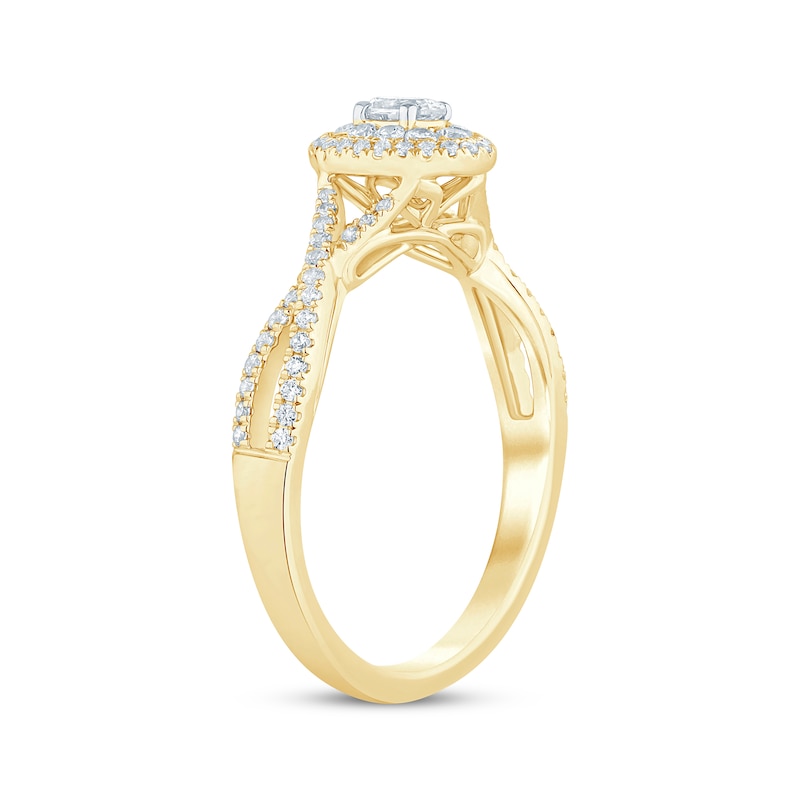 Oval-Cut Diamond Engagement Ring 1/2 ct tw 14K Yellow Gold