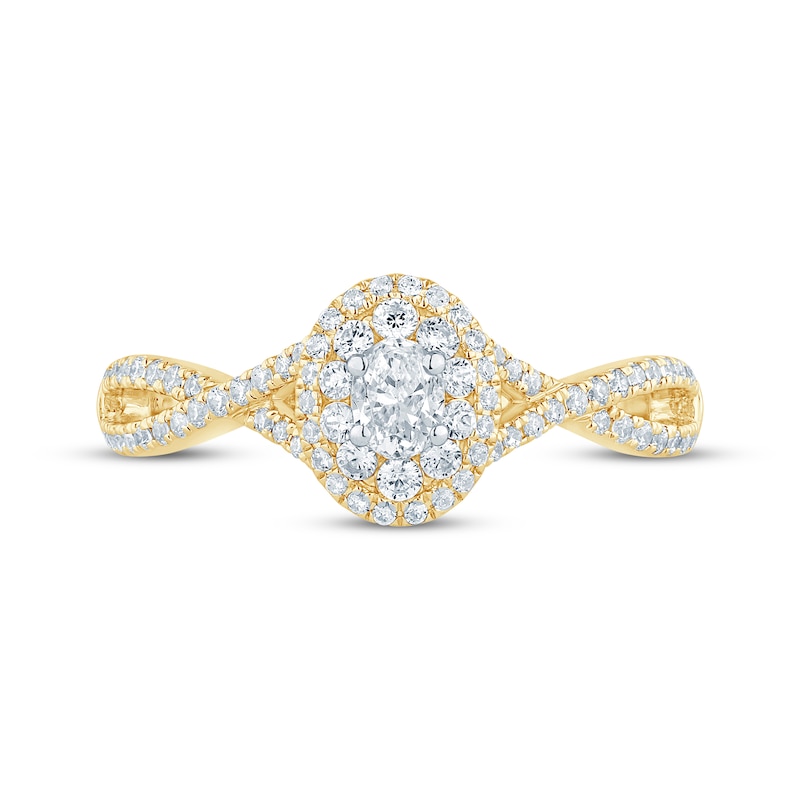 Oval-Cut Diamond Engagement Ring 1/2 ct tw 14K Yellow Gold