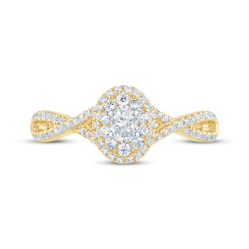 Main Image 3 of Now + Forever Oval-Cut Diamond Engagement Ring 1/2 ct tw 14K Yellow Gold