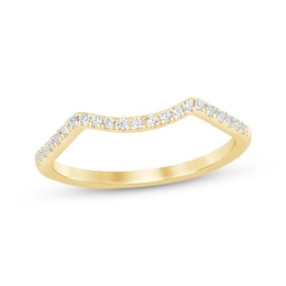 Now + Forever Diamond Contour Wedding Ring 1/8 ct tw 14K Yellow Gold