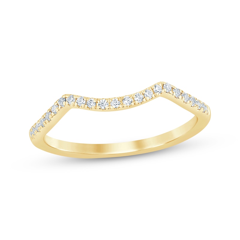 Main Image 1 of Now + Forever Diamond Contour Wedding Ring 1/8 ct tw 14K Yellow Gold