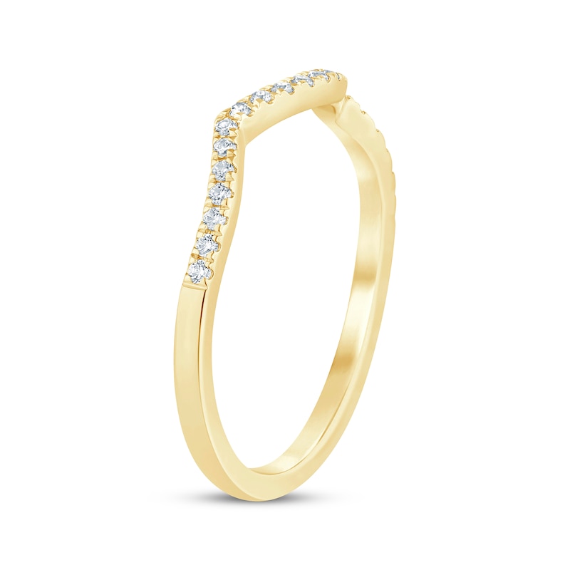 Main Image 2 of Now + Forever Diamond Contour Wedding Ring 1/8 ct tw 14K Yellow Gold