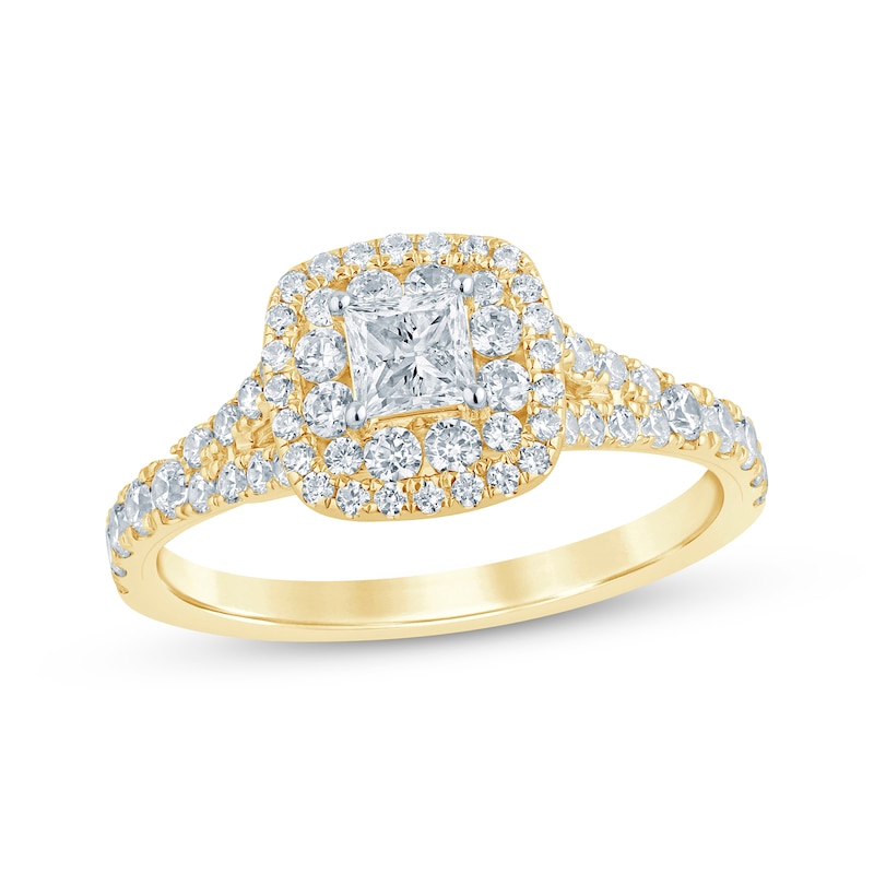 Main Image 1 of Now + Forever Princess-Cut Diamond Engagement Ring 1 ct tw 14K Yellow Gold
