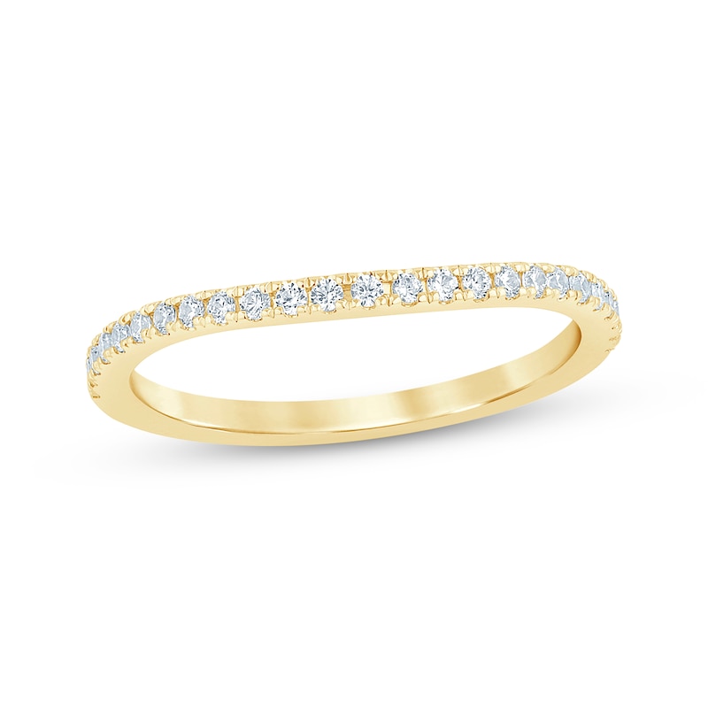 Main Image 1 of Now + Forever Diamond Curved Wedding Ring 1/5 ct tw 14K Yellow Gold