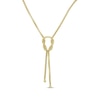 Thumbnail Image 0 of Hollow Box Chain Lariat Knot Necklace 14K Yellow Gold 18"