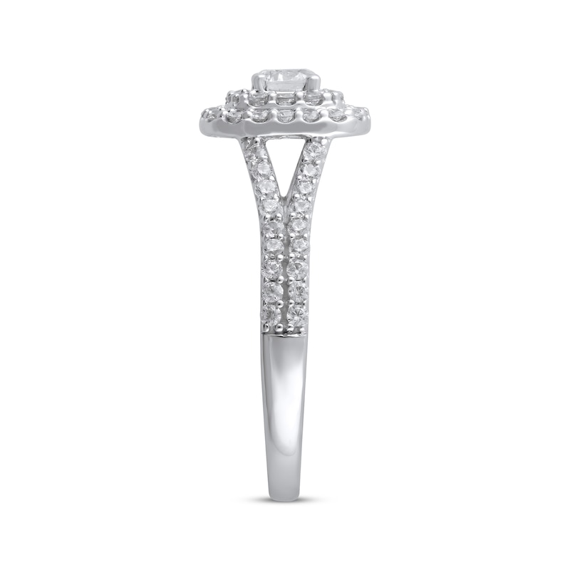 Main Image 2 of Now + Forever Lab-Grown Diamonds Cushion Frame Engagement Ring 1 ct tw 14K White Gold