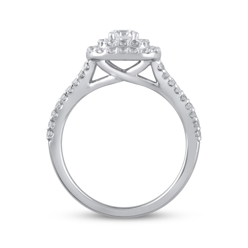 Main Image 3 of Now + Forever Lab-Grown Diamonds Cushion Frame Engagement Ring 1 ct tw 14K White Gold