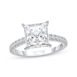 Lab-Grown Diamonds Princess-Cut Engagement Ring 3-1/2 ct tw 14K White Gold