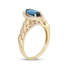 Thumbnail Image 2 of Now + Forever Marquise-Cut London Blue Topaz & Diamond Halo Engagement Ring 1/3 ct tw 10K Yellow Gold