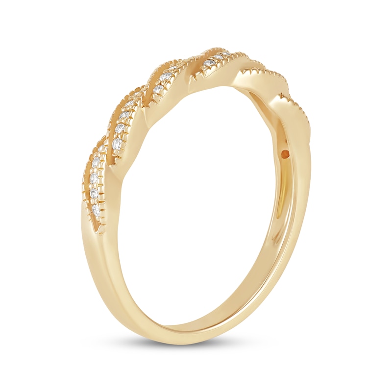 Main Image 2 of Now + Forever Diamond Twist Wedding Band 1/10 ct tw 10K Yellow Gold