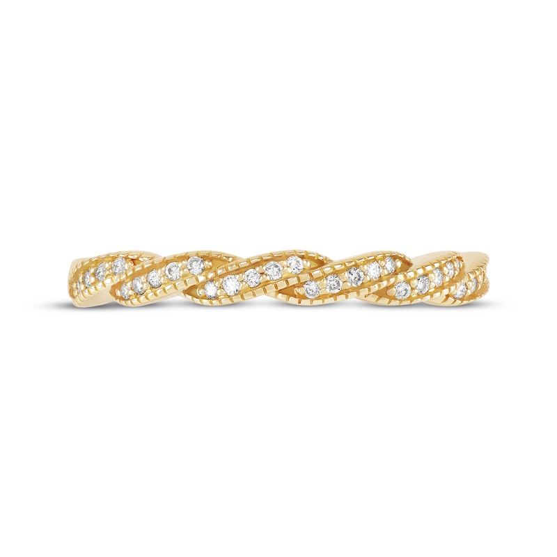 Main Image 3 of Now + Forever Diamond Twist Wedding Band 1/10 ct tw 10K Yellow Gold