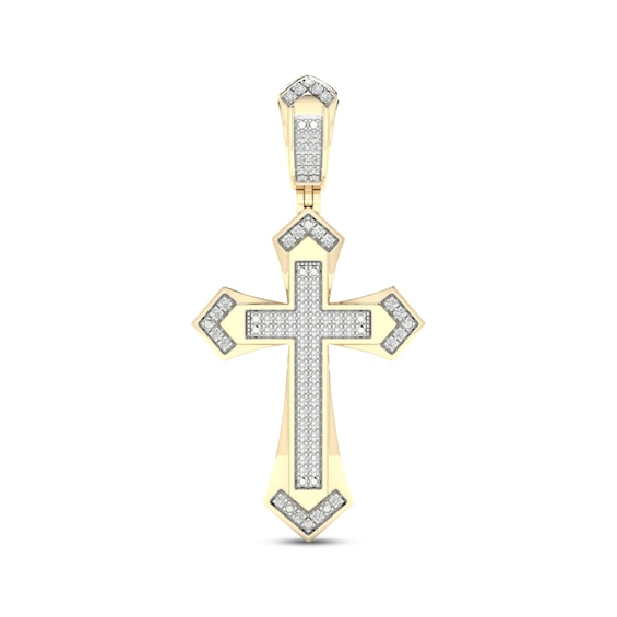 Men's Diamond Fancy Cross Charm 1/4 ct tw 10K Yellow Gold