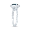 Thumbnail Image 2 of Now + Forever Cushion-Cut London Blue Topaz & Diamond Milgrain Engagement Ring 1/3 ct tw 14K White Gold